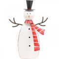 Floristik24 Adorno navideño, muñeco de nieve con bufanda, adorno de metal para invierno H33cm