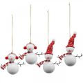 Floristik24 Decoraciones para árboles de navidad muñeco de nieve para colgar metal 8.5 / 13cm 4pcs
