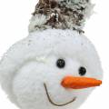Floristik24 Cabeza de muñeco de nieve Decoración para colgar 9cm x 6cm 6pzs