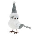 Floristik24 Pájaro de nieve con gorro 18cm blanco, gris 3uds