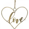 Floristik24 Lettering Love corazón deco metal dorado para colgar 27cm