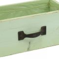 Floristik24 Cajón para plantas madera verde claro caja para plantas vintage 25×13×8cm