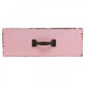 Floristik24 Cajón de madera macetero rosa shabby chic deco 25×13×8cm