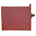 Floristik24 Deco Cajón Macetero de madera Shabby Chic Rojo 12,5×12,5×11cm