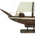 Floristik24 Velero decoración barco madera pino marrón 22,5×4×29cm