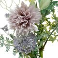 Floristik24 Flores de seda en racimo, decoración de verano, crisantemos y cardo globo, flores artificiales L50cm