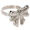 Floristik24 Anillo para servilletas con lazo, metal, plata brillante, 5 cm, 4 unidades