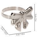 Anillo para servilletas con lazo, metal, plata brillante, 5 cm, 4 unidades | Floristik24.es