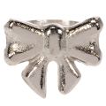 Anillo para servilletas con lazo, metal, plata brillante, 5 cm, 4 unidades | Floristik24.es