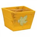 Floristik24 Caja de plantas madera shabby chic caja de madera amarilla 11×14,5×14cm