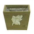 Floristik24 Caja de plantas madera shabby chic caja de madera verde 11×14,5×14cm