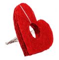 Floristik24 Brazalete corazón de sisal rojo 15cm 10uds.
