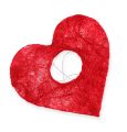 Floristik24 Brazalete corazón sisal 10cm rojo 12uds
