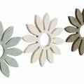 Floristik24 Flores de verano decoración de madera flores marrón, gris claro, blanco decoración dispersa 72 piezas