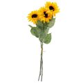 Floristik24 Plantas artificiales, girasol artificial flores artificiales amarillo 74cm 3pcs