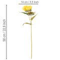 Girasol artificial con hojas y flores realistas, 58 cm, 3 piezas | Floristik24.es