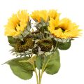 Girasol artificial con hojas y