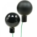 Floristik24 Mini bolas navideñas en alambre cristal negro Ø25mm 140p