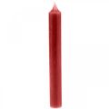 Floristik24 Vela varilla velas color rojo rubí 180mm/Ø21mm 6pcs