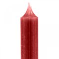 Floristik24 Vela varilla velas color rojo rubí 180mm/Ø21mm 6pcs
