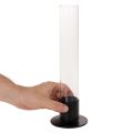 Portavelas cónico con cilindro de cristal. Sencillo y atemporal. 31 cm. | Floristik24.es