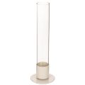 Floristik24 Portavelas moderno para velas cónicas con cilindro y base de cristal, 31 cm.