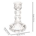 Portavelas transparente, diseño clásico, decoración de mesa, 12 cm, 2 unidades | Floristik24.es