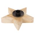 Floristik24 Portavelas rústico de madera con forma de estrella para velas cónicas, 16 cm.