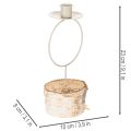 Portavelas con base de madera de abedul y anillo de metal, 20 cm | Floristik24.es