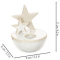 Portavelas de cerámica con forma de estrella, decoración navideña, 11 cm, 2 unidades | Floristik24.es