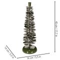 Candelabro con diseño de árbol de Navidad, metal verde, 45 cm | Floristik24.es