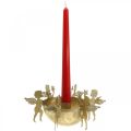 Floristik24 Candelero de decoración navideña con ángeles Dorado Ø18cm