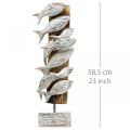 Floristik24 Peces decorativos de pie banco de peces de madera Decoración marítima 59cm