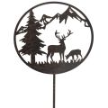 Floristik24 Estaca decorativa con animales del bosque, ciervo y pino, 100 cm.