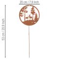 Estaca de jardín, color óxido, redonda, silueta de ciervo, decoración de bosque, 53 cm, 2 piezas | Floristik24.es