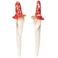 Floristik24 Figura de enano para pegar, con barba larga y sombrero de seta, decoración, 17 cm, 2 piezas