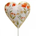 Floristik24 Enchufe de flor corazón enchufe decorativo flores de corazón 8×1.5×8cm 4pcs