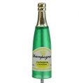 Floristik24 Enchufe botellas de champán marrón, verde, amarillo 7.5cm L28.5cm 12pcs