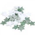 Floristik24 Decoración dispersa Navidad estrellas dispersas verde blanco Ø4/5cm 40ud