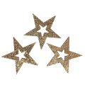 Floristik24 Wood Star Gold Decoración para controlar 4cm 48 piezas