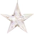 Adornos decorativos en forma de estrella, acrílico transparente iridiscente, decoración para árbol de Navidad, 9 cm, 6 unidades | Floristik24.es