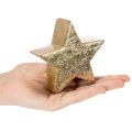 Soporte decorativo de estrella navideña para mesa o estante, 10 cm, 3 unidades | Floristik24.es