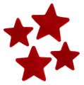 Floristik24 Star mix rojo flocado 4-5cm 40pcs