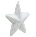 Floristik24 Estrella blanca con purpurina 11,5cm