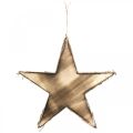 Floristik24 Decoraciones para árboles de Navidad estrella de madera natural, flameado Al 25cm