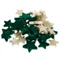 Floristik24 Sprinkles estrella mezcla verde y dorado Navidad 4cm/5cm 40p