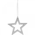 Floristik24 Estrella para colgar decoración navideña de aluminio plateado 15,5 × 15cm