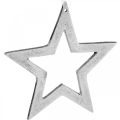 Floristik24 Estrella para colgar decoración navideña de aluminio plateado 15,5 × 15cm