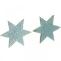 Floristik24 Estrellas decorativas para manualidades Espuma de goma autoadhesiva menta 4cm 36pcs