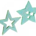 Floristik24 Estrellas decorativas para manualidades Espuma de goma autoadhesiva menta 4cm 36pcs